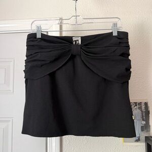 TT black chunky knit‎ bow draped detail strapless bandeau crop top